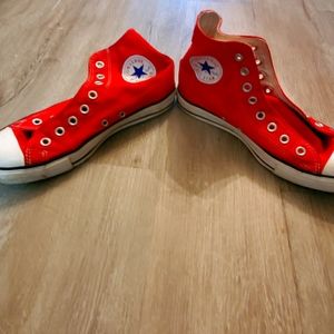 Red and White Converse Chuck Taylors
